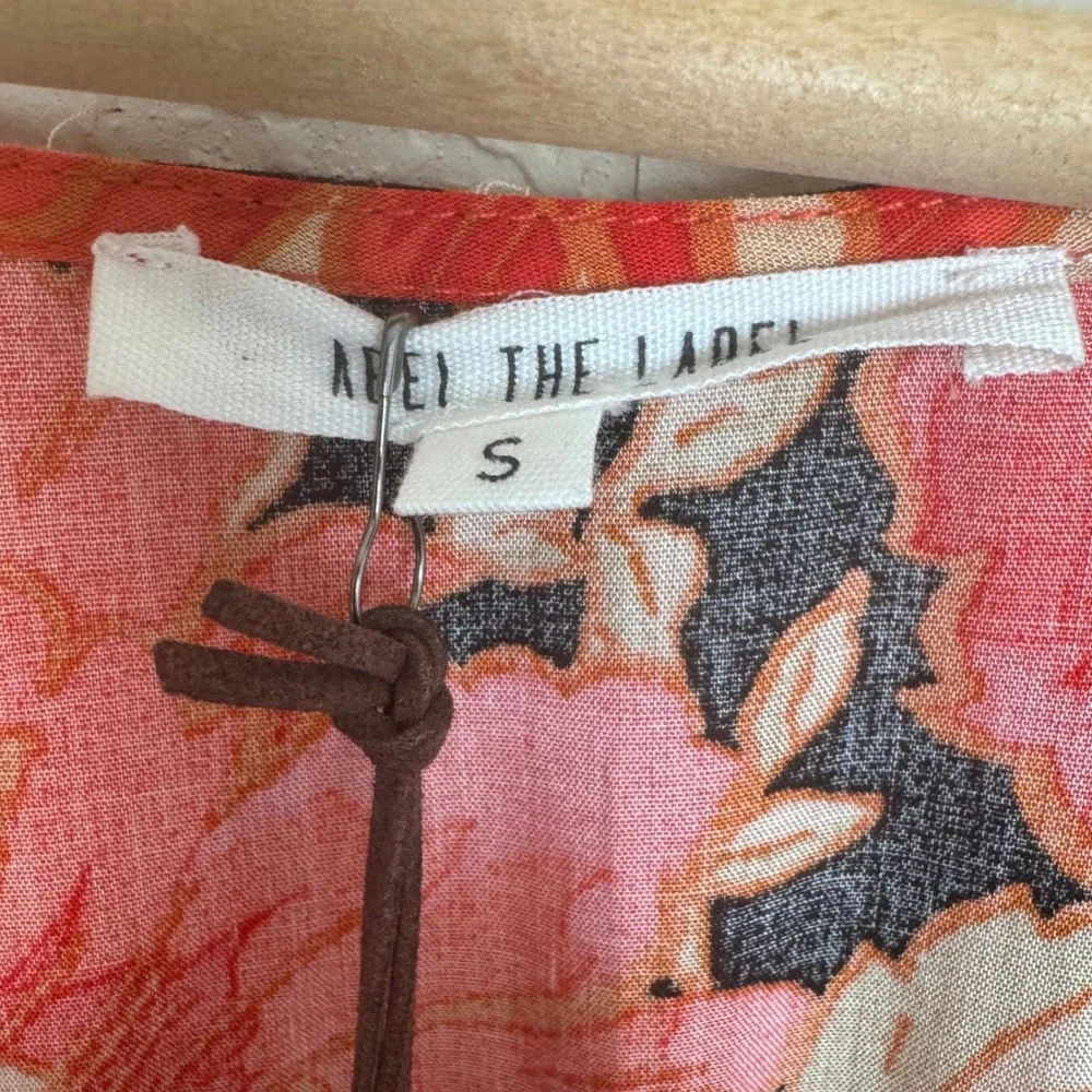 Anthropologie NWT Abel the Label‎ Maxi Dress S Red Floral Smocked Waist Ruffle